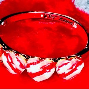 Betsey Johnson Peppermint Heart 💖Bangle Bracelet